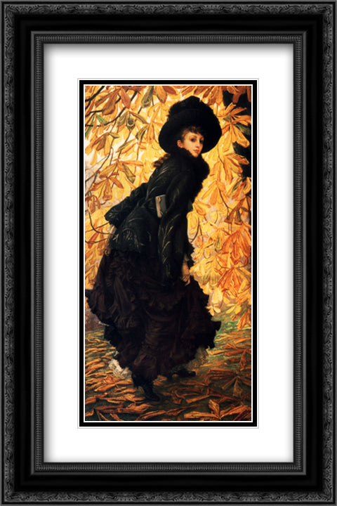 October 16x24 Black Ornate Wood Framed Art Print Poster with Double Matting by Tissot, James