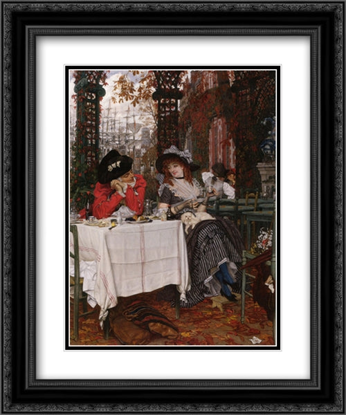 Un Dejeuner 20x24 Black Ornate Wood Framed Art Print Poster with Double Matting by Tissot, James