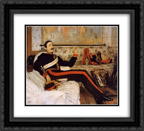 Captain Frederick Gustavus Burnaby 22x20 Black Ornate Wood Framed Art Print Poster with Double Matting by Tissot, James