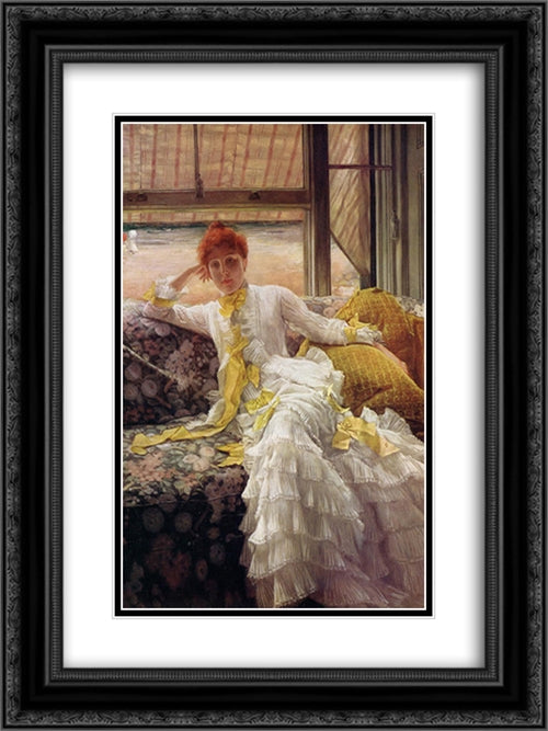 Seaside 18x24 Black Ornate Wood Framed Art Print Poster with Double Matting by Tissot, James