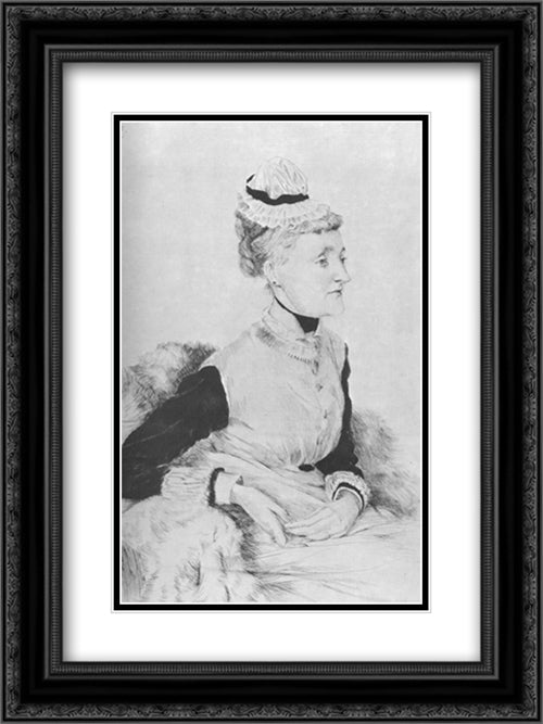 Portrait de M. B ... 18x24 Black Ornate Wood Framed Art Print Poster with Double Matting by Tissot, James