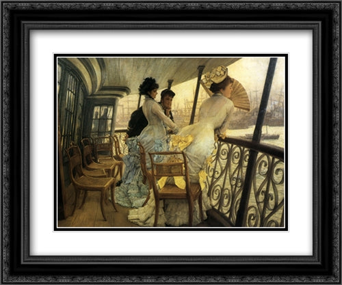 The Gallery of H.M.S. 'Calcutta' (Portsmouth) 24x20 Black Ornate Wood Framed Art Print Poster with Double Matting by Tissot, James