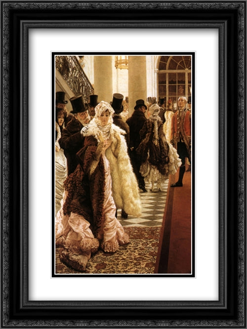 The Woman of Fashion 18x24 Black Ornate Wood Framed Art Print Poster with Double Matting by Tissot, James