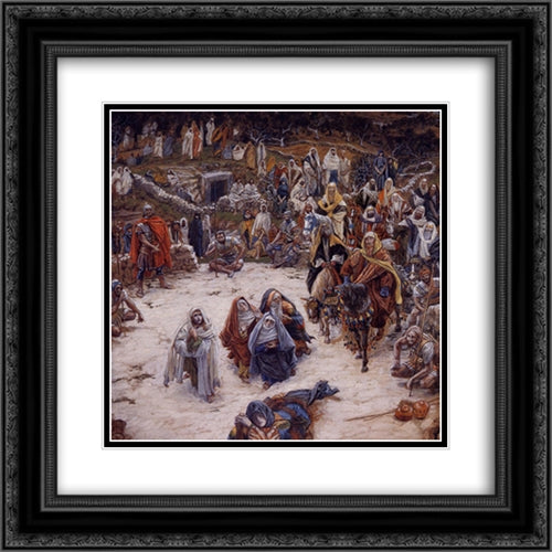 What Our Saviour Saw from the Cross 20x20 Black Ornate Wood Framed Art Print Poster with Double Matting by Tissot, James