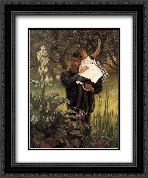 The Widower 20x24 Black Ornate Wood Framed Art Print Poster with Double Matting by Tissot, James