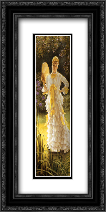 July 12x24 Black Ornate Wood Framed Art Print Poster with Double Matting by Tissot, James