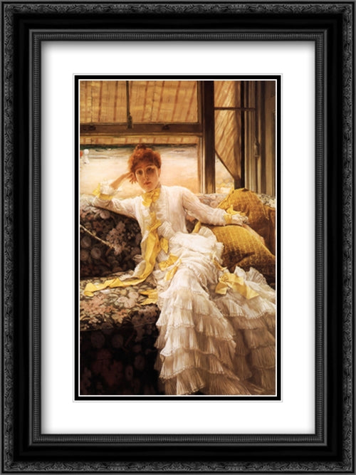 Spring 18x24 Black Ornate Wood Framed Art Print Poster with Double Matting by Tissot, James