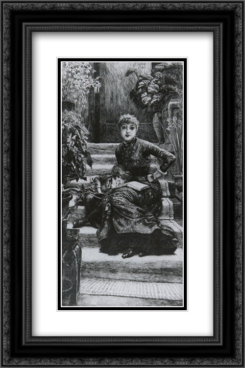 The Elder Sister 16x24 Black Ornate Wood Framed Art Print Poster with Double Matting by Tissot, James