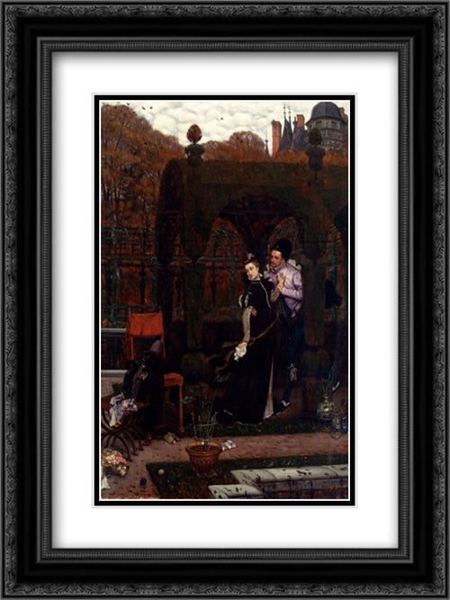 Le Rendez-Vous 18x24 Black Ornate Wood Framed Art Print Poster with Double Matting by Tissot, James