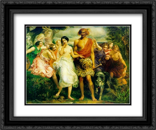 Cymon and Iphigenia 24x20 Black Ornate Wood Framed Art Print Poster with Double Matting by Tissot, James