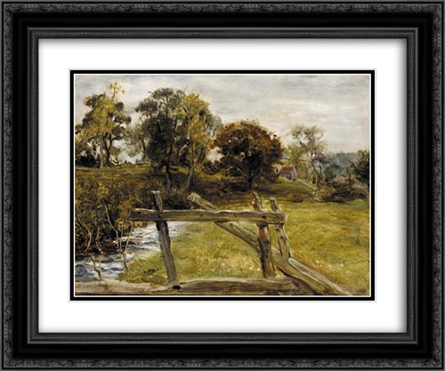 View Near Hampstead 24x20 Black Ornate Wood Framed Art Print Poster with Double Matting by Tissot, James