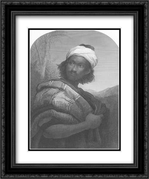 Moorish Chief 20x24 Black Ornate Wood Framed Art Print Poster with Double Matting by Tissot, James