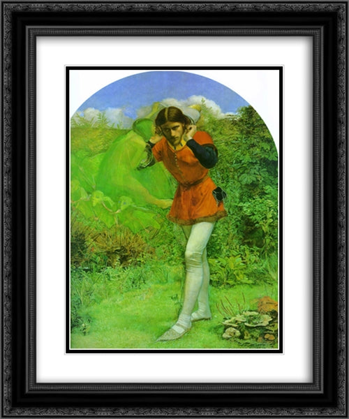 Ferdinand Lured by Ariel 20x24 Black Ornate Wood Framed Art Print Poster with Double Matting by Tissot, James