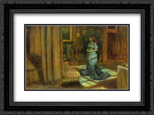 The Eve of St. Agnes 24x18 Black Ornate Wood Framed Art Print Poster with Double Matting by Tissot, James