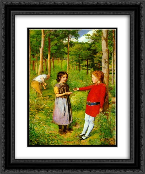 The Woodman's Daughter 20x24 Black Ornate Wood Framed Art Print Poster with Double Matting by Tissot, James