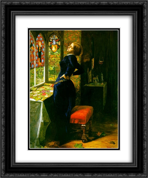 Mariana in the Moated Grange 20x24 Black Ornate Wood Framed Art Print Poster with Double Matting by Tissot, James