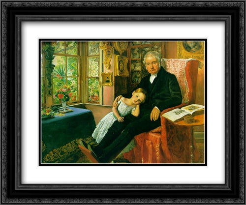 James Wyatt and His Granddaughter Mary 24x20 Black Ornate Wood Framed Art Print Poster with Double Matting by Tissot, James