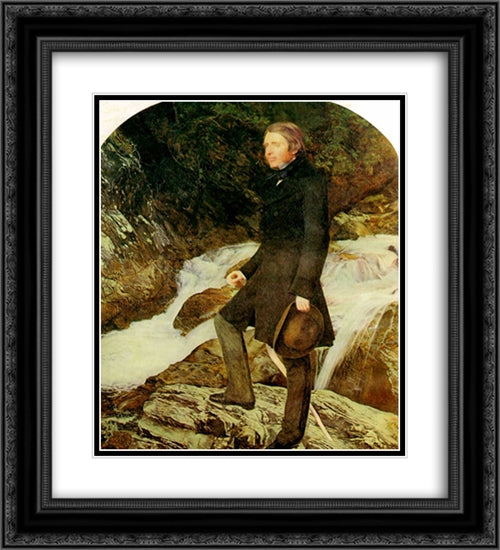 John Ruskin 20x22 Black Ornate Wood Framed Art Print Poster with Double Matting by Tissot, James