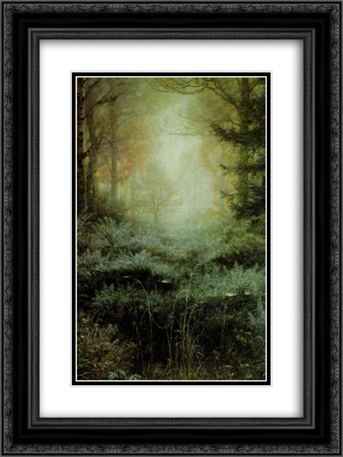 Dew-Drenched Furze 18x24 Black Ornate Wood Framed Art Print Poster with Double Matting by Tissot, James