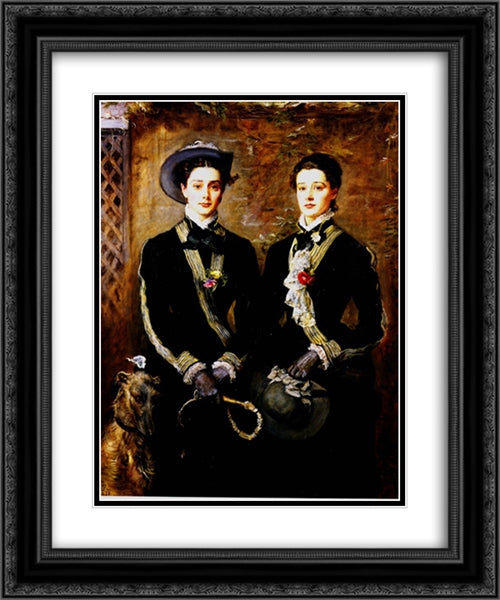 Twins (Grace and Kate Hoare) 20x24 Black Ornate Wood Framed Art Print Poster with Double Matting by Tissot, James