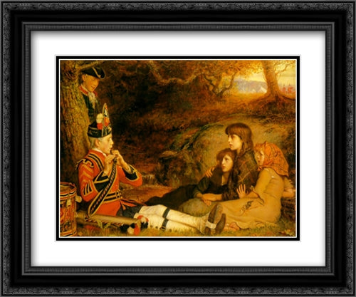 The Piper 24x20 Black Ornate Wood Framed Art Print Poster with Double Matting by Tissot, James