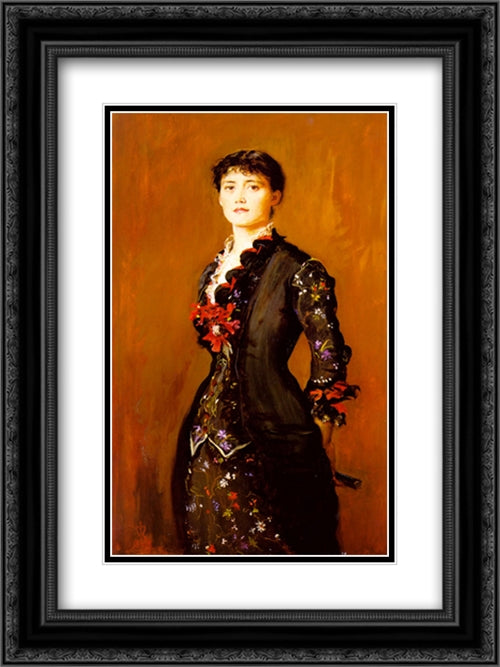 Louise Jopling 18x24 Black Ornate Wood Framed Art Print Poster with Double Matting by Tissot, James