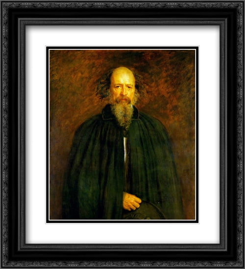 Portrait of Lord Alfred Tennyson 20x22 Black Ornate Wood Framed Art Print Poster with Double Matting by Tissot, James