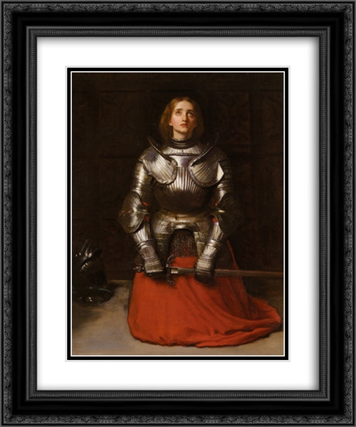 Joan of Arc 20x24 Black Ornate Wood Framed Art Print Poster with Double Matting by Tissot, James