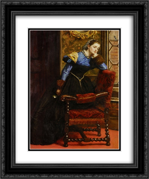 Swallow Swallow 20x24 Black Ornate Wood Framed Art Print Poster with Double Matting by Tissot, James