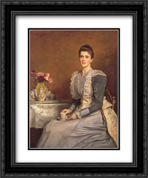 Mary Chamberlain 20x24 Black Ornate Wood Framed Art Print Poster with Double Matting by Tissot, James