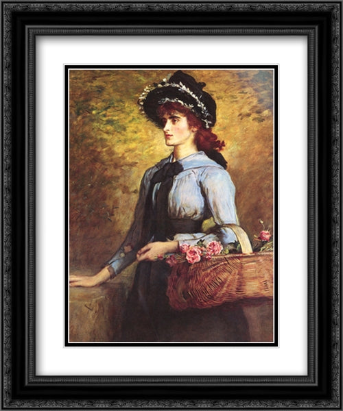 Sweet Emma Morland 20x24 Black Ornate Wood Framed Art Print Poster with Double Matting by Tissot, James