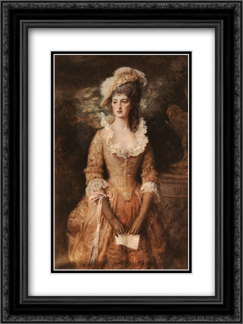 Clarissa 18x24 Black Ornate Wood Framed Art Print Poster with Double Matting by Tissot, James