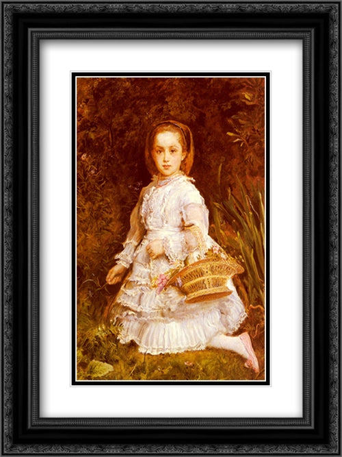 Portrait Of Gracia Lees 18x24 Black Ornate Wood Framed Art Print Poster with Double Matting by Tissot, James