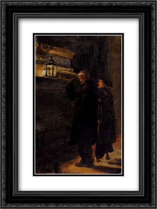 Greenwich Pensioners At The Tomb Of Nelson 18x24 Black Ornate Wood Framed Art Print Poster with Double Matting by Tissot, James