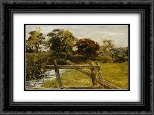 View Near Hampstead 24x18 Black Ornate Wood Framed Art Print Poster with Double Matting by Tissot, James