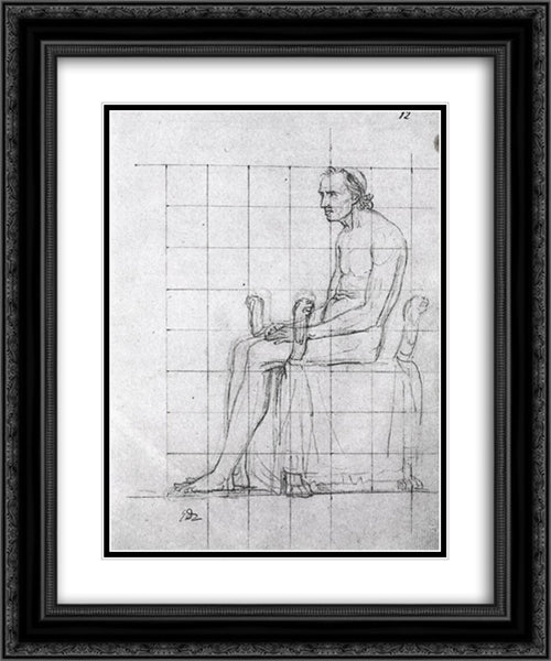 Nude study of Pope Pius VII 20x24 Black Ornate Wood Framed Art Print Poster with Double Matting by Tissot, James