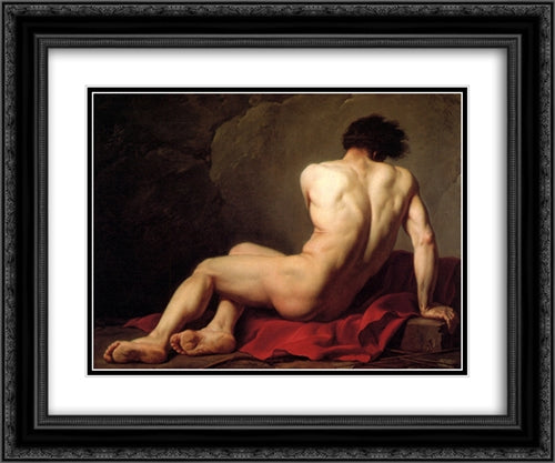 Male Nude known as Patroclus 24x20 Black Ornate Wood Framed Art Print Poster with Double Matting by Tissot, James