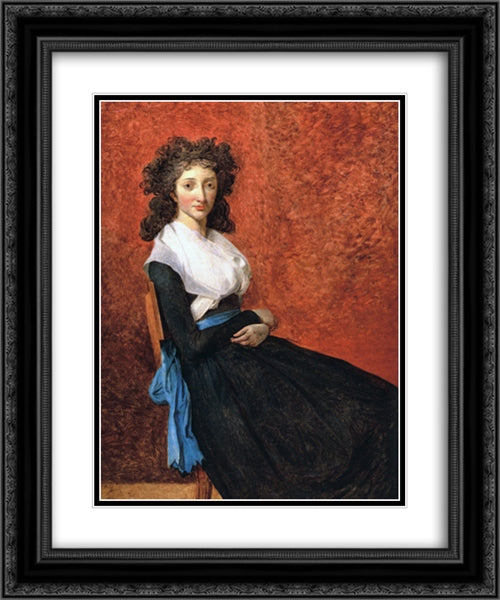 Portrait of Louise Trudaine 20x24 Black Ornate Wood Framed Art Print Poster with Double Matting by Tissot, James