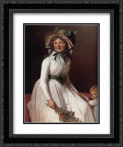 Portrait of Emilie Seriziat and Her Son 20x24 Black Ornate Wood Framed Art Print Poster with Double Matting by Tissot, James