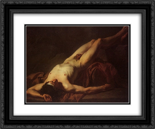 Nude Study of Hector 24x20 Black Ornate Wood Framed Art Print Poster with Double Matting by Tissot, James