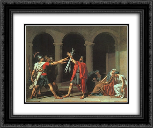 The Oath of the Horatii 24x20 Black Ornate Wood Framed Art Print Poster with Double Matting by Tissot, James