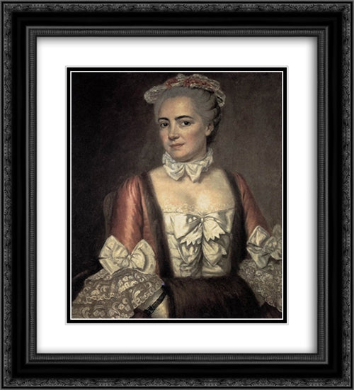 Portrait of Marie-Francoise Buron 20x22 Black Ornate Wood Framed Art Print Poster with Double Matting by Tissot, James