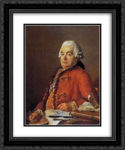 Portrait of Jacques-Francois Desmaisons 20x24 Black Ornate Wood Framed Art Print Poster with Double Matting by Tissot, James