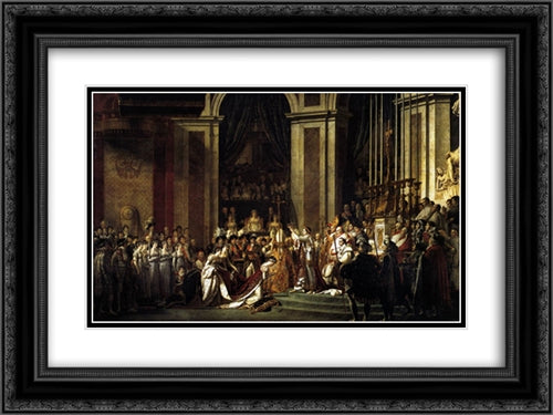 Consecration of the Emperor Napoleon I and Coronation of the Empress Josephine 24x18 Black Ornate Wood Framed Art Print Poster with Double Matting by David, Jacques Louis