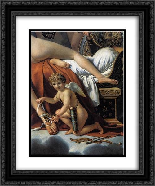 Mars Disarmed by Venus and the Three Graces (detail) 20x24 Black Ornate Wood Framed Art Print Poster with Double Matting by David, Jacques Louis