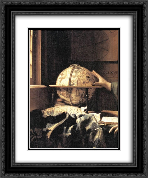 The Astronomer [detail: 1] 20x24 Black Ornate Wood Framed Art Print Poster with Double Matting by Vermeer, Johannes