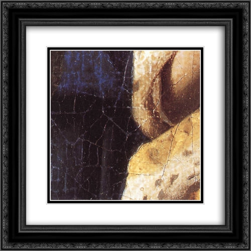 The Love Letter [detail: 2] 20x20 Black Ornate Wood Framed Art Print Poster with Double Matting by Vermeer, Johannes