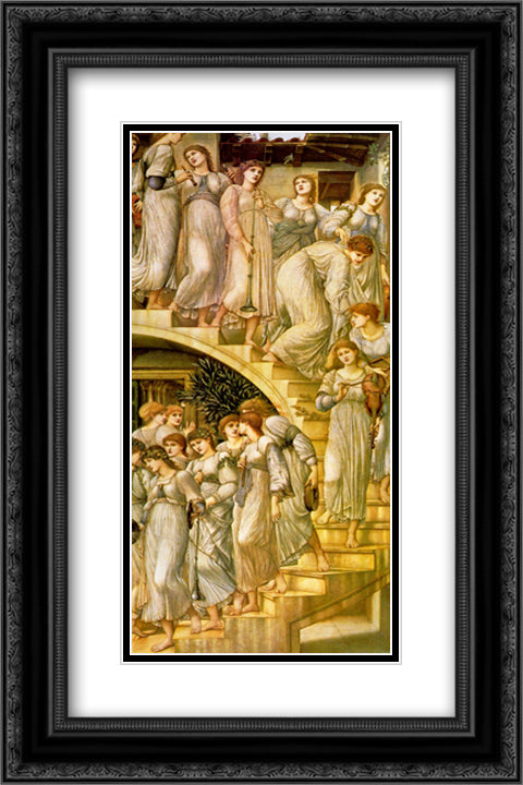 The Golden Stairs 16x24 Black Ornate Wood Framed Art Print Poster with Double Matting by Burne Jones, Edward