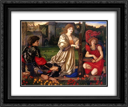 Le Chant d'Amour 24x20 Black Ornate Wood Framed Art Print Poster with Double Matting by Burne Jones, Edward