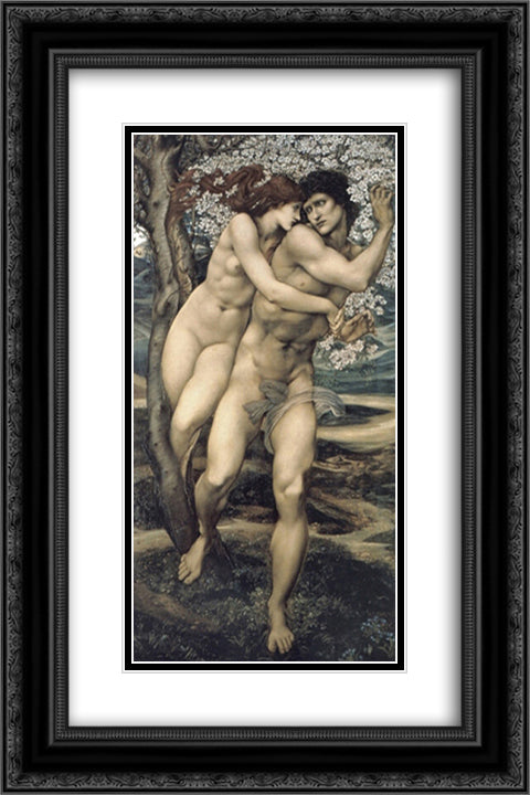 The Tree of Forgiveness 16x24 Black Ornate Wood Framed Art Print Poster with Double Matting by Burne Jones, Edward